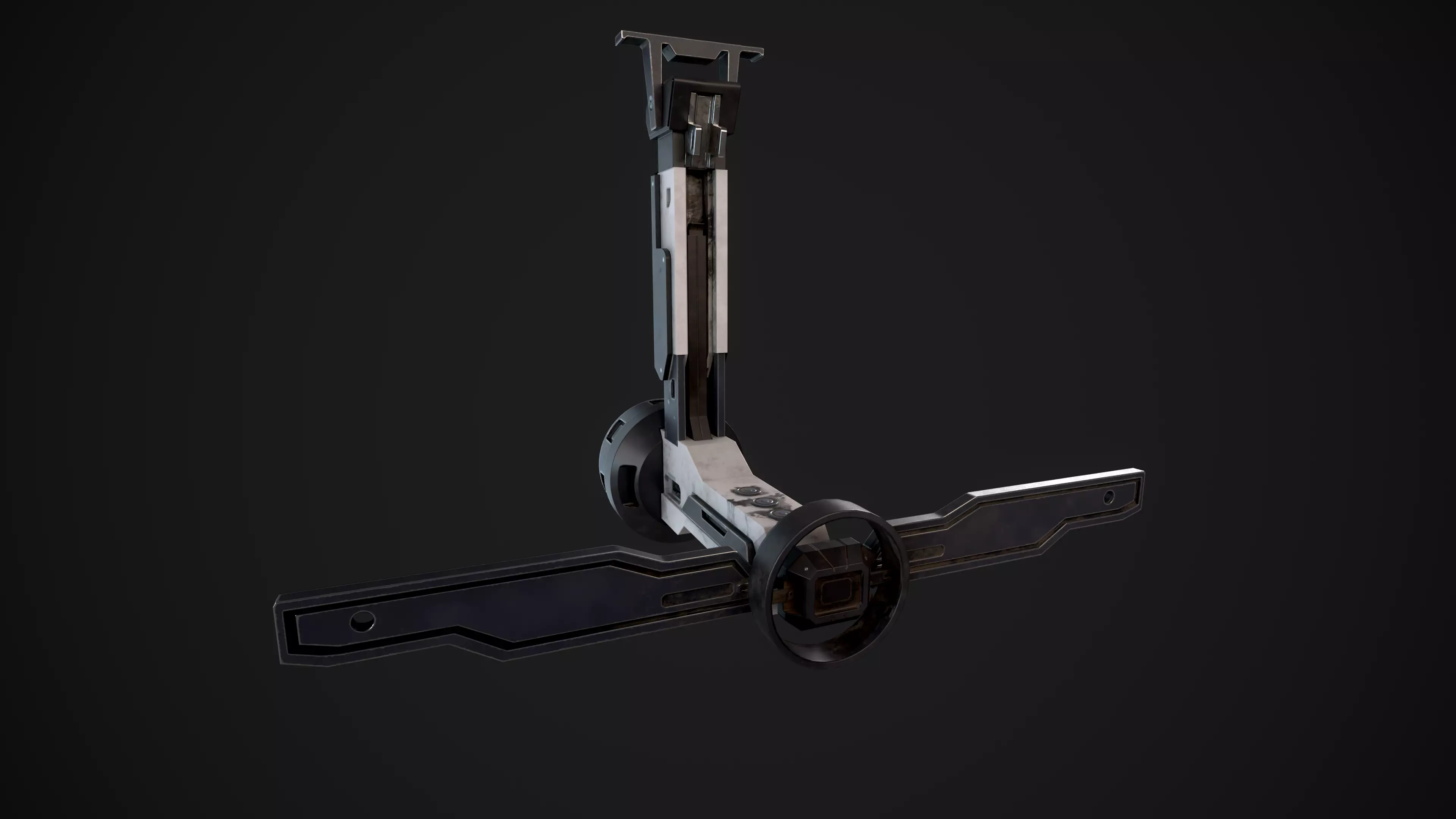 Sci-fi Ventilation Fan Machine Low-poly 3D model_0