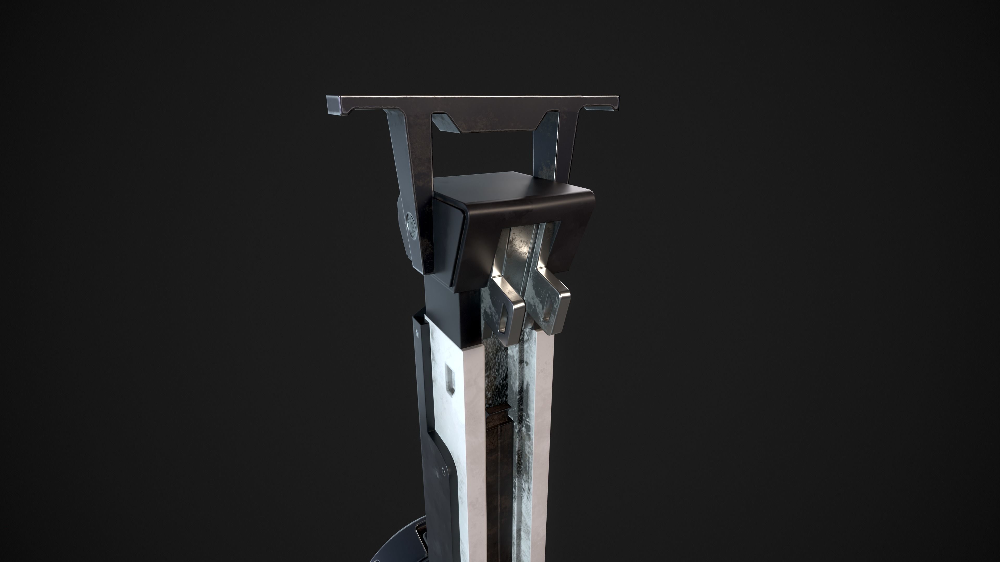 Sci-fi Ventilation Fan Machine Low-poly 3D model_4