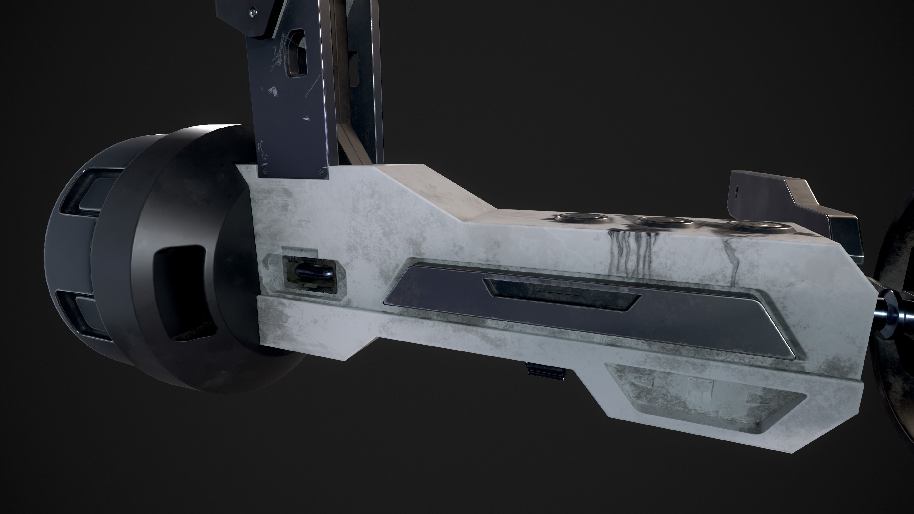 Sci-fi Ventilation Fan Machine Low-poly 3D model_6