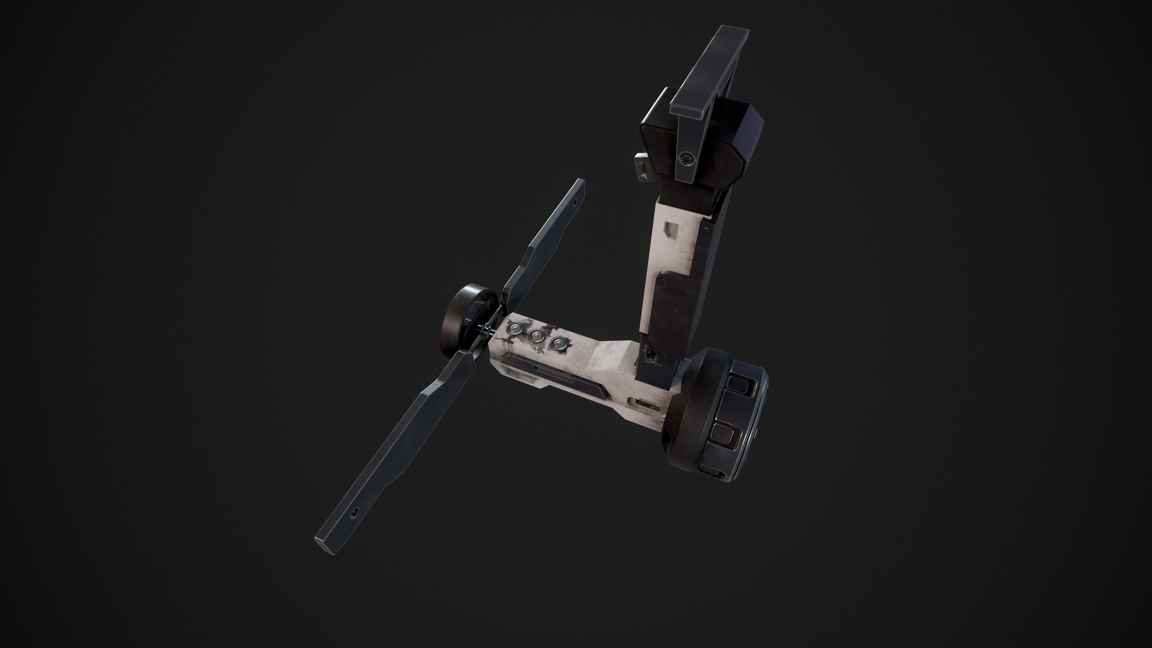Sci-fi Ventilation Fan Machine Low-poly 3D model_5