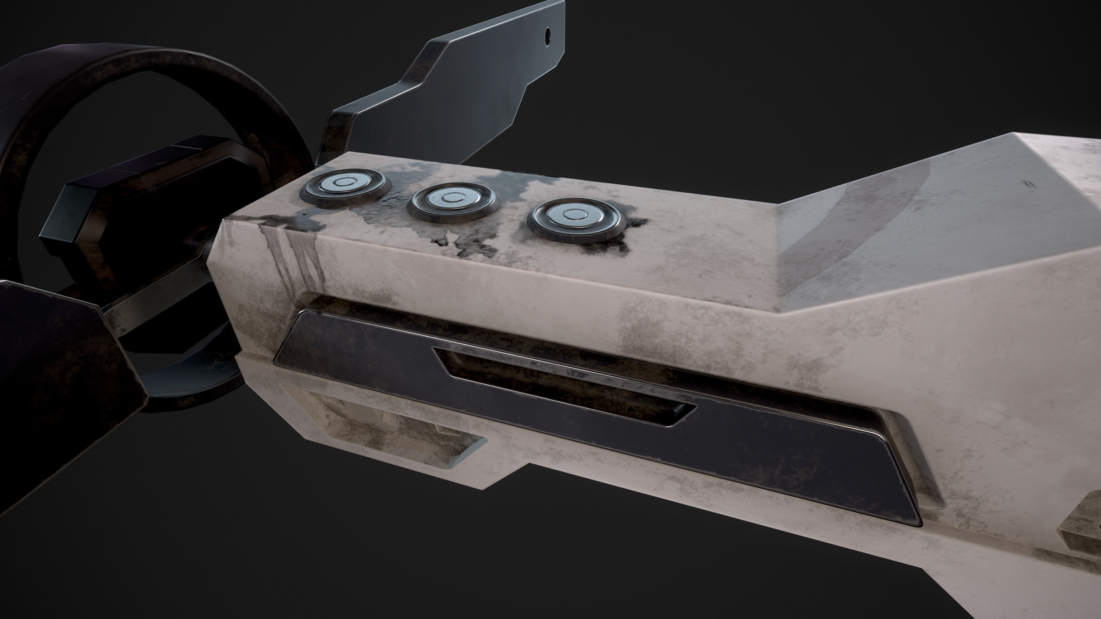 Sci-fi Ventilation Fan Machine Low-poly 3D model_2