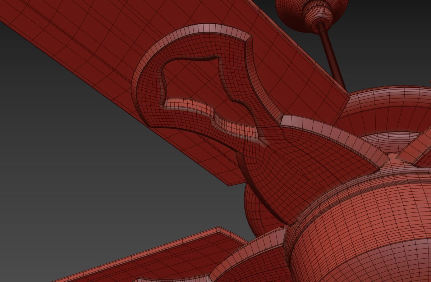 Ceiling Fan Low-poly 3D model_5