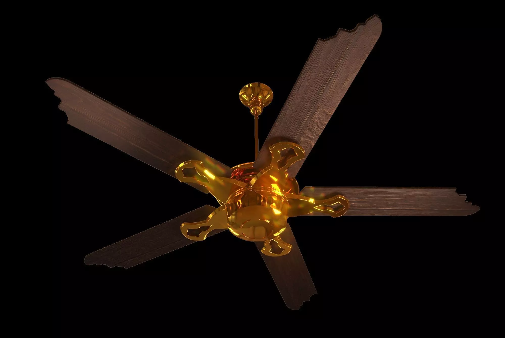 Ceiling Fan Low-poly 3D model_0