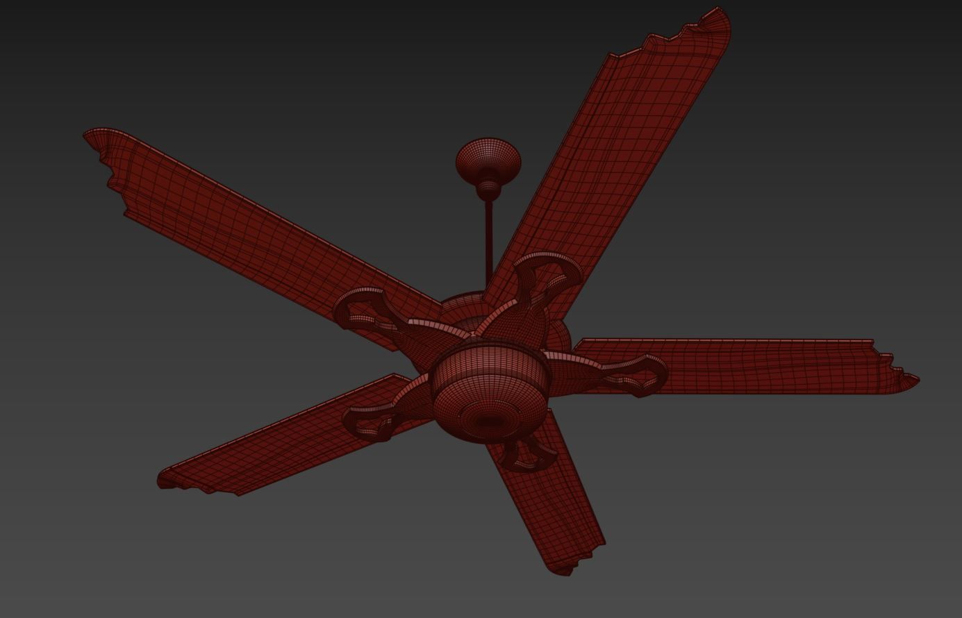 Ceiling Fan Low-poly 3D model_1