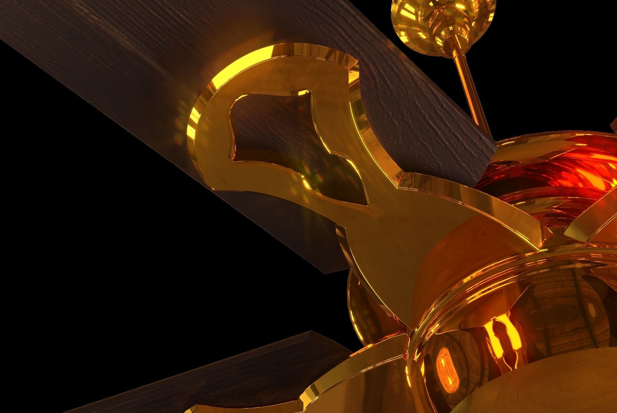 Ceiling Fan Low-poly 3D model_4