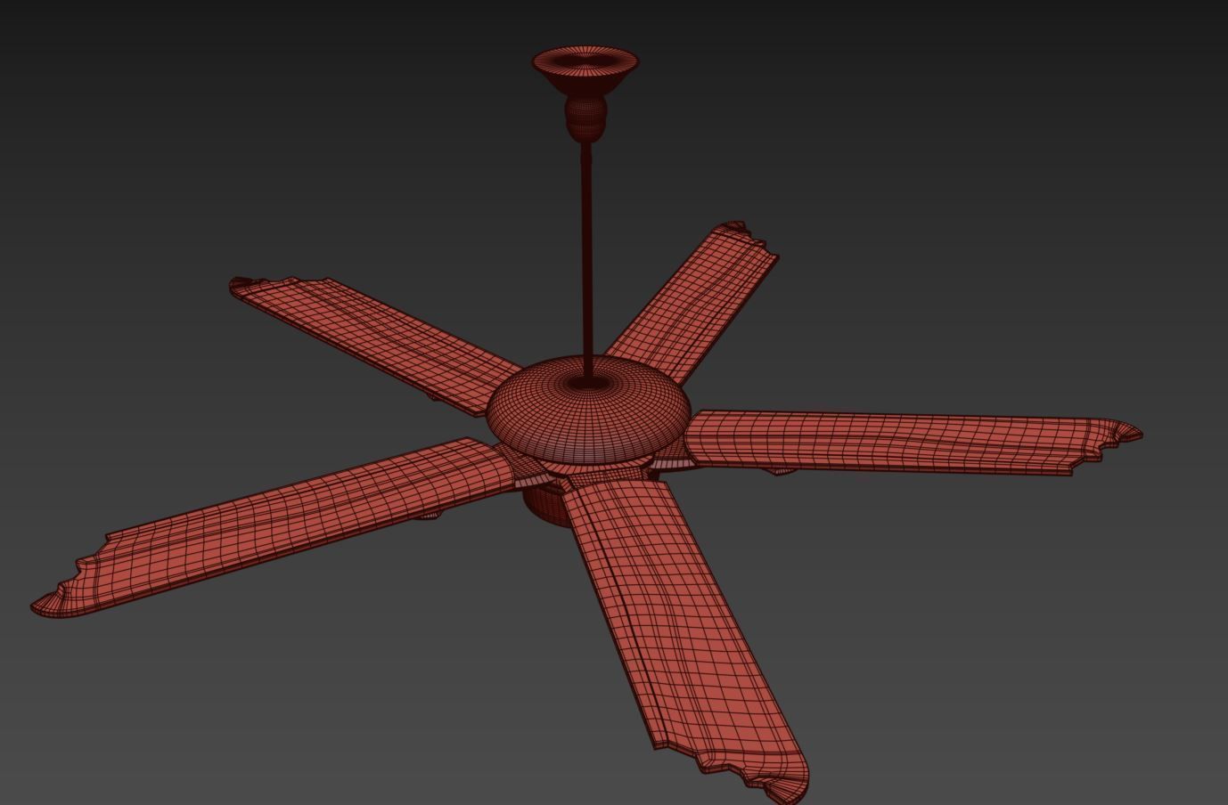 Ceiling Fan Low-poly 3D model_3