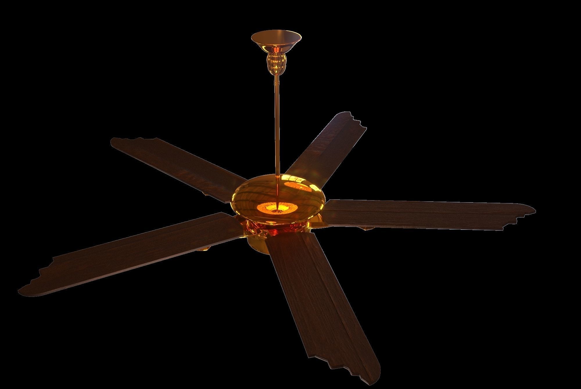 Ceiling Fan Low-poly 3D model_2