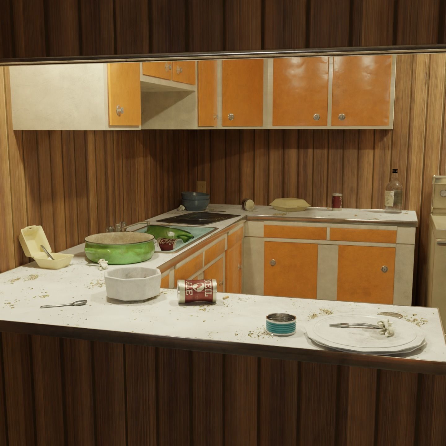 Styrofoam Containers Pack 3D model_15