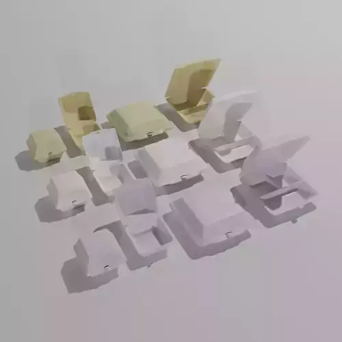 Styrofoam Containers Pack 3D model