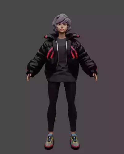 stylized girl character