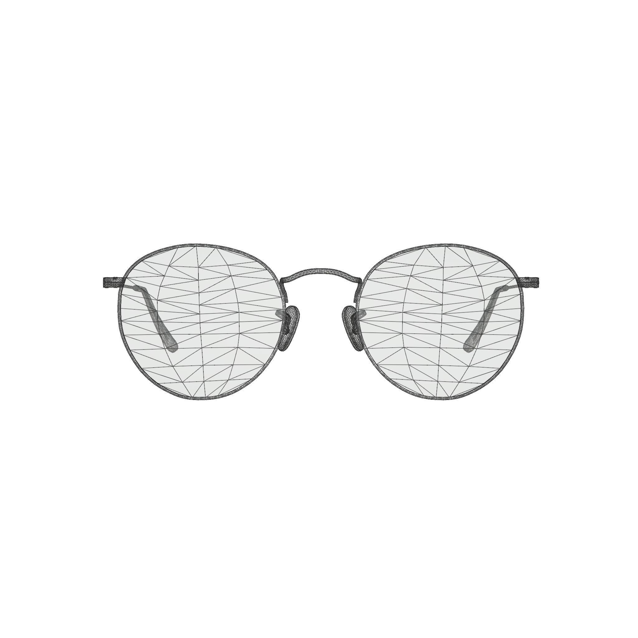 Ray-Ban Round metal - RB3447 9066Z0 Sunglasses Low-poly 3D model_7