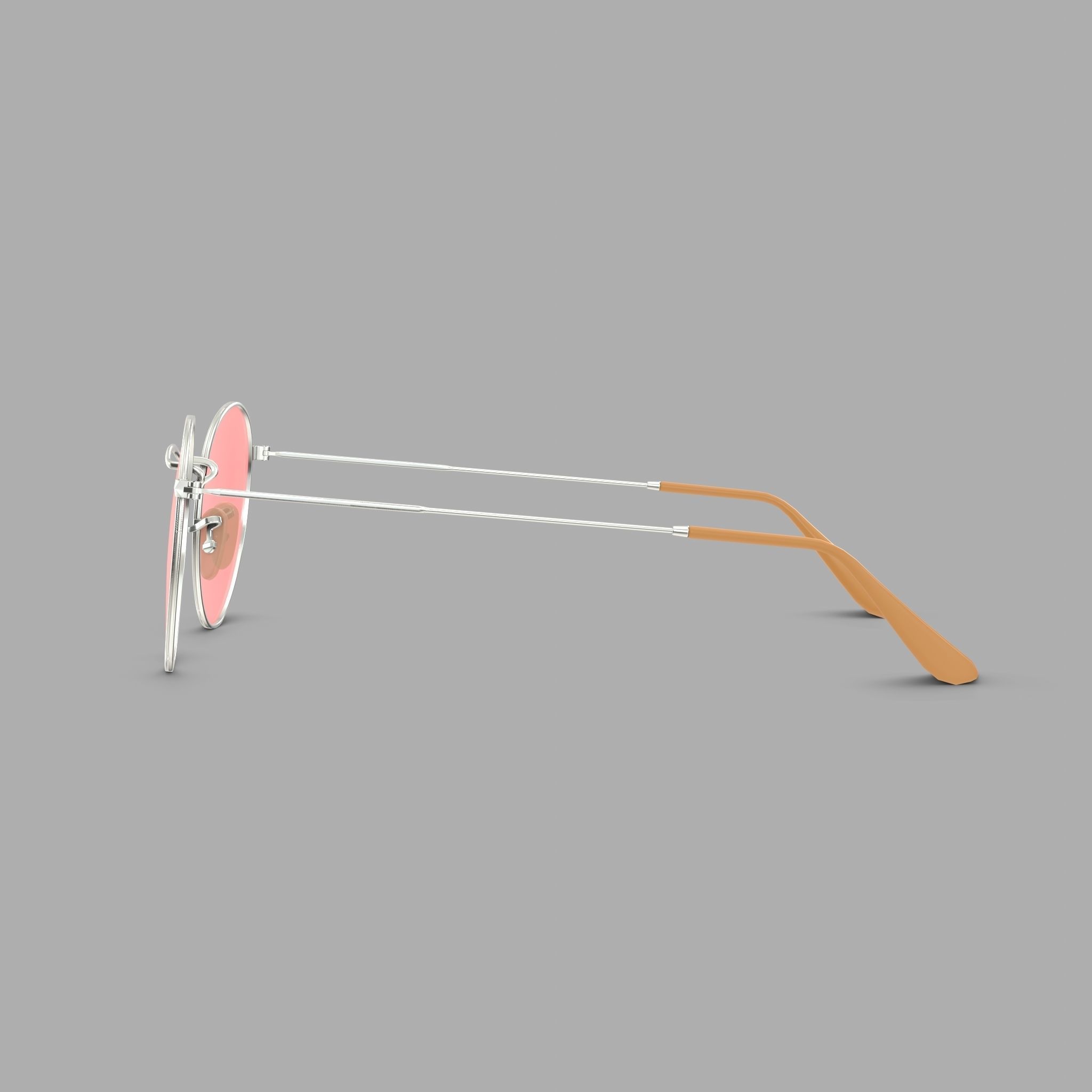 Ray-Ban Round metal - RB3447 9065V7 Sunglasses Low-poly 3D model_3