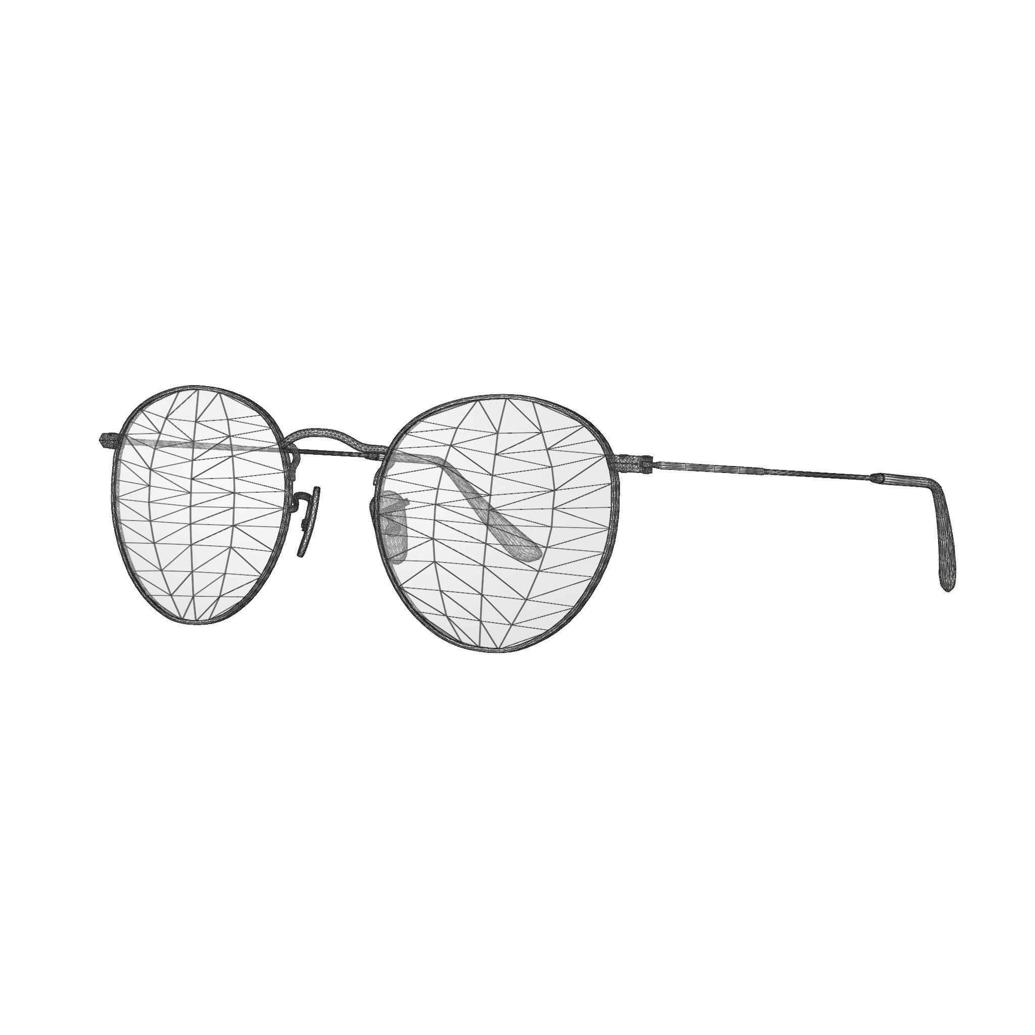 Ray-Ban Round metal - RB3447 9065V7 Sunglasses Low-poly 3D model_4