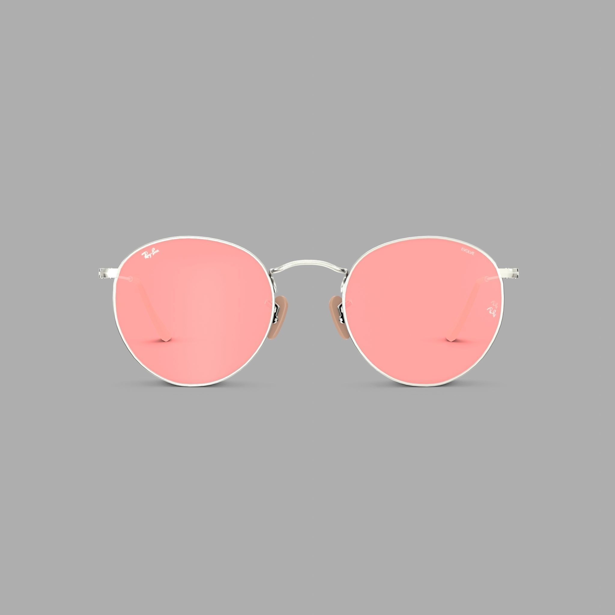 Ray-Ban Round metal - RB3447 9065V7 Sunglasses Low-poly 3D model_2