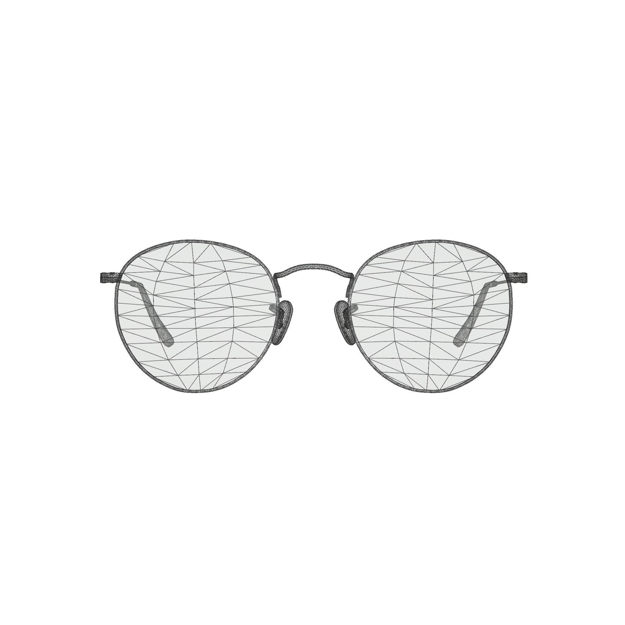 Ray-Ban Round metal - RB3447 9065V7 Sunglasses Low-poly 3D model_6