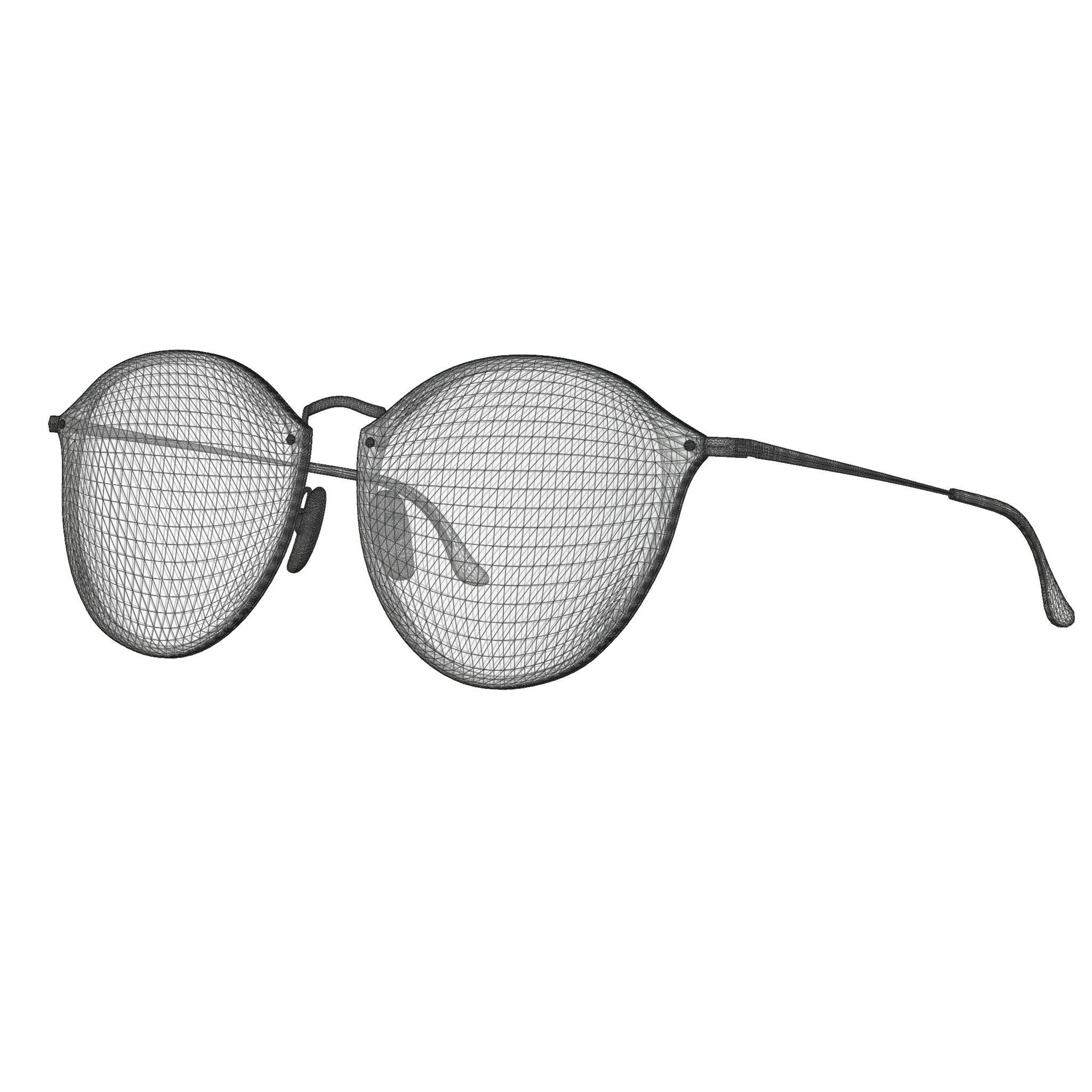 Ray-Ban Blaze round - RB3574N 59 Sunglasses Low-poly 3D model_4