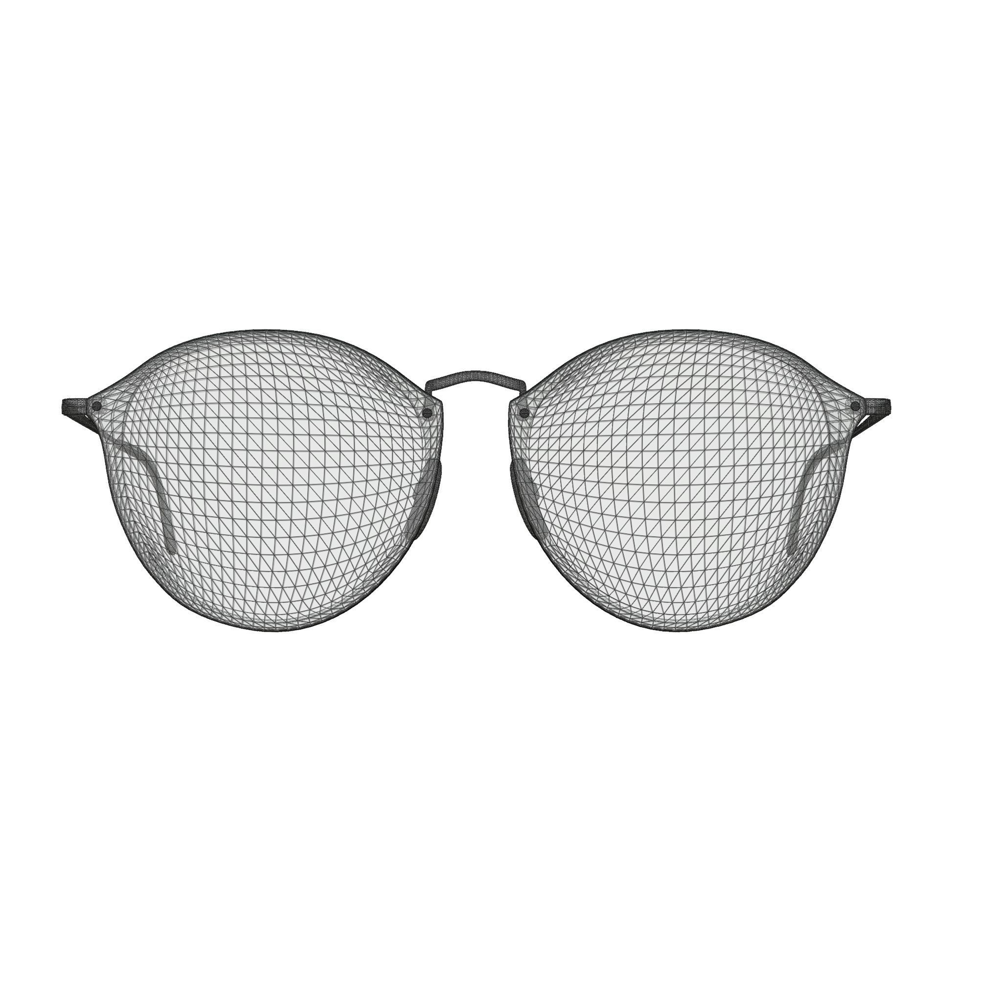 Ray-Ban Blaze round - RB3574N 59 Sunglasses Low-poly 3D model_6