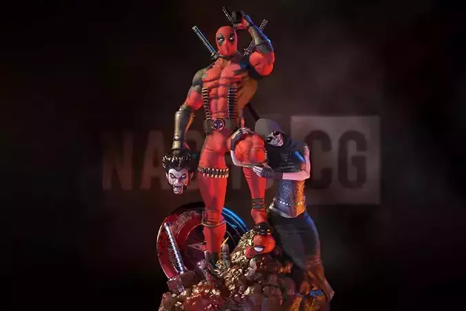 Fan Art Deadpool Kills Marvel - Statue 3D print model