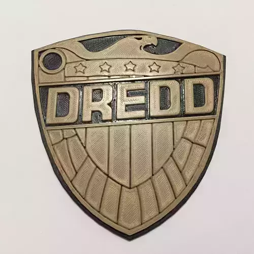 Judge Dredd Comics Style Badge Coaster 3D print model