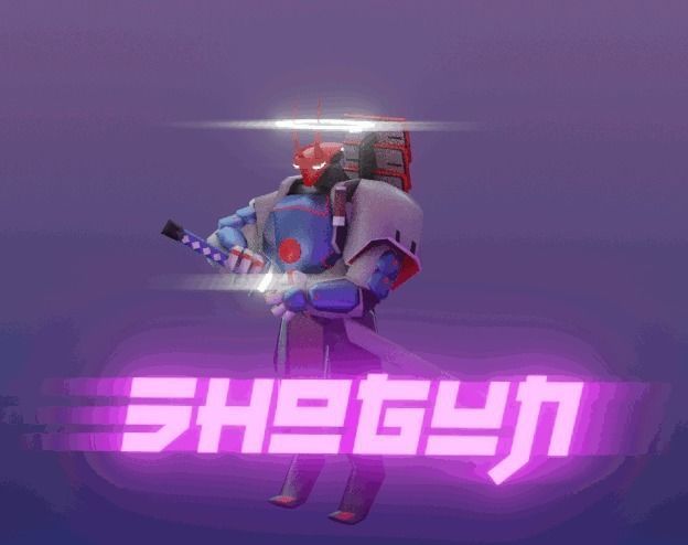 Lowpoly Robo Samurai Low-poly 3D model_5