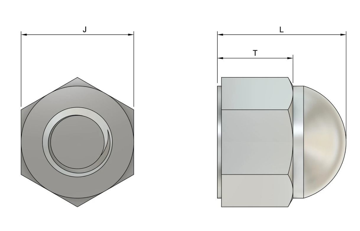 M4 Locking Acorn Nuts 3D print model_2