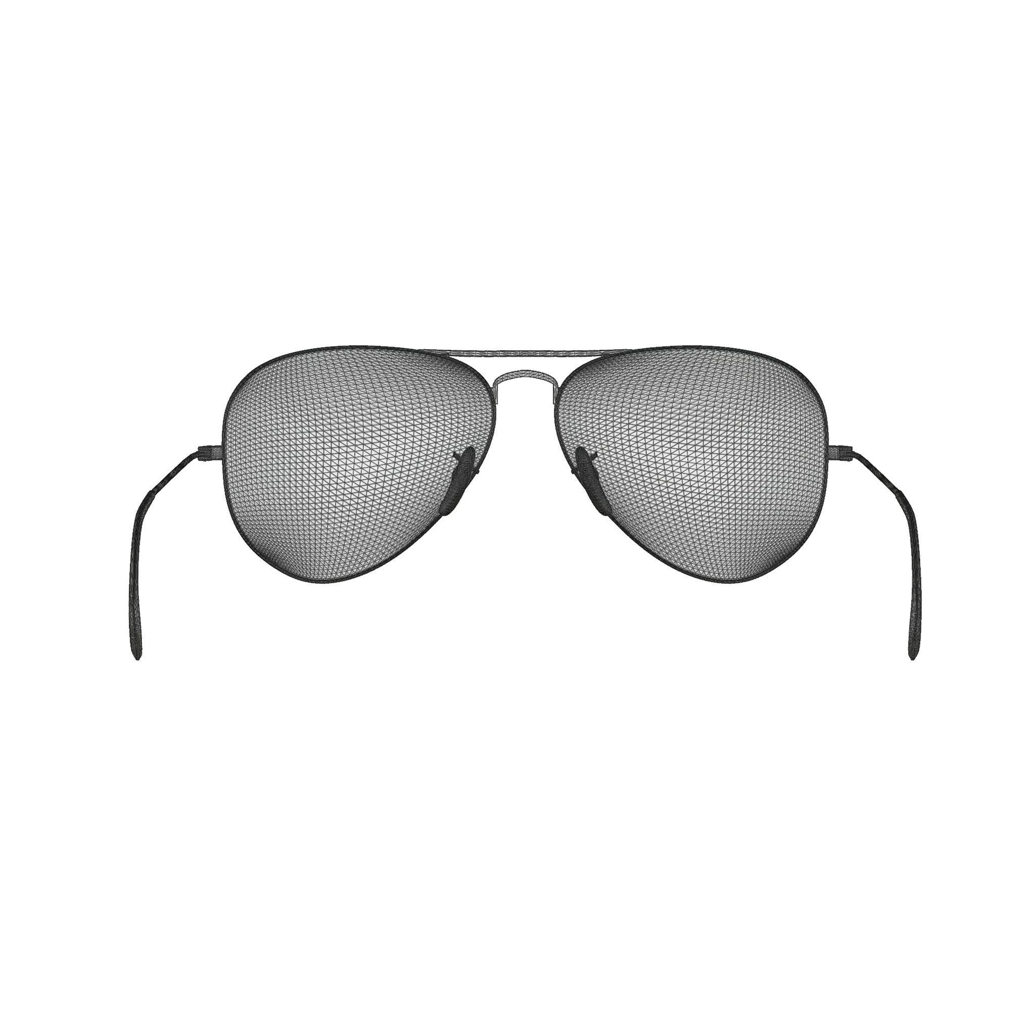 Ray-Ban Aviator - RB3026 Sunglasses Low-poly 3D model_5