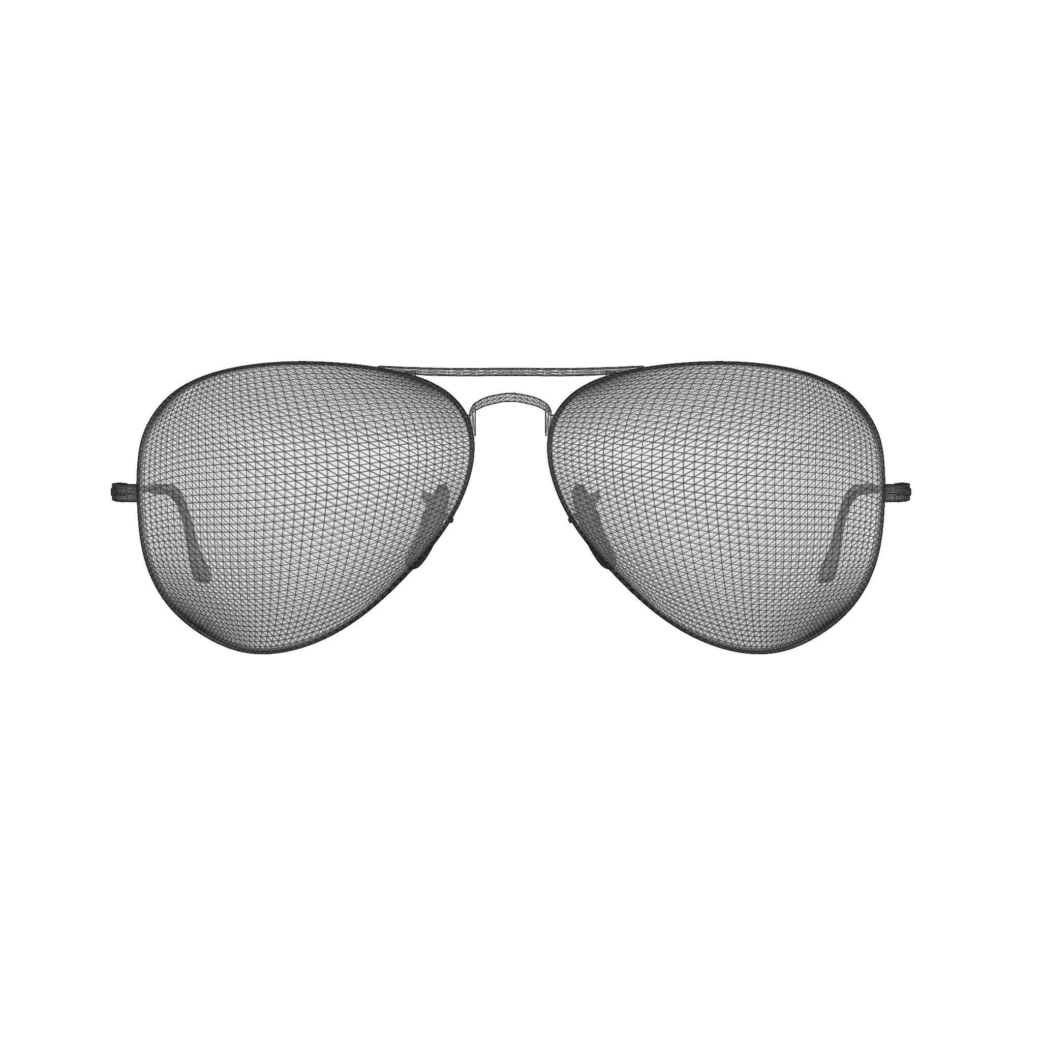 Ray-Ban Aviator - RB3026 Sunglasses Low-poly 3D model_6