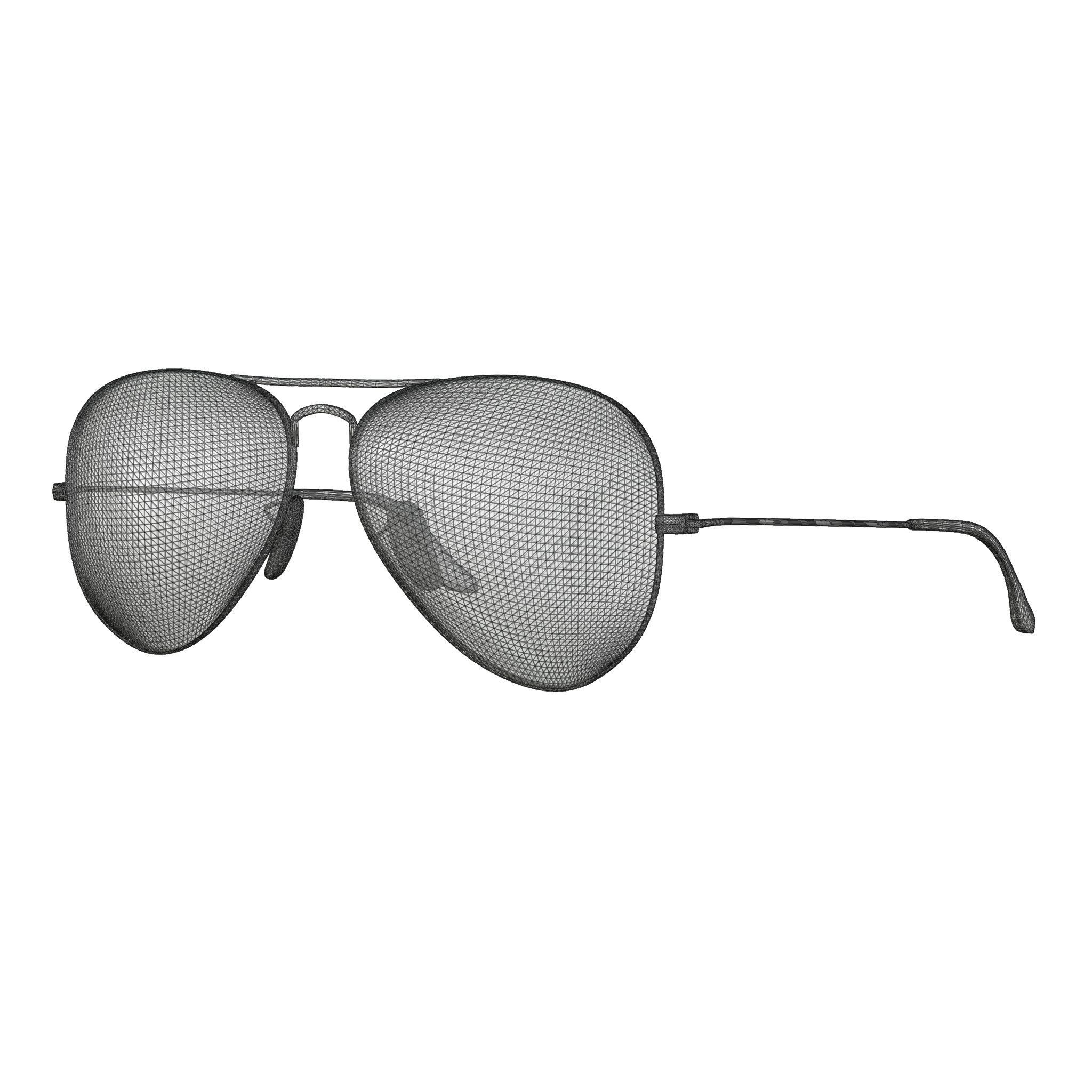 Ray-Ban Aviator - RB3026 Sunglasses Low-poly 3D model_4