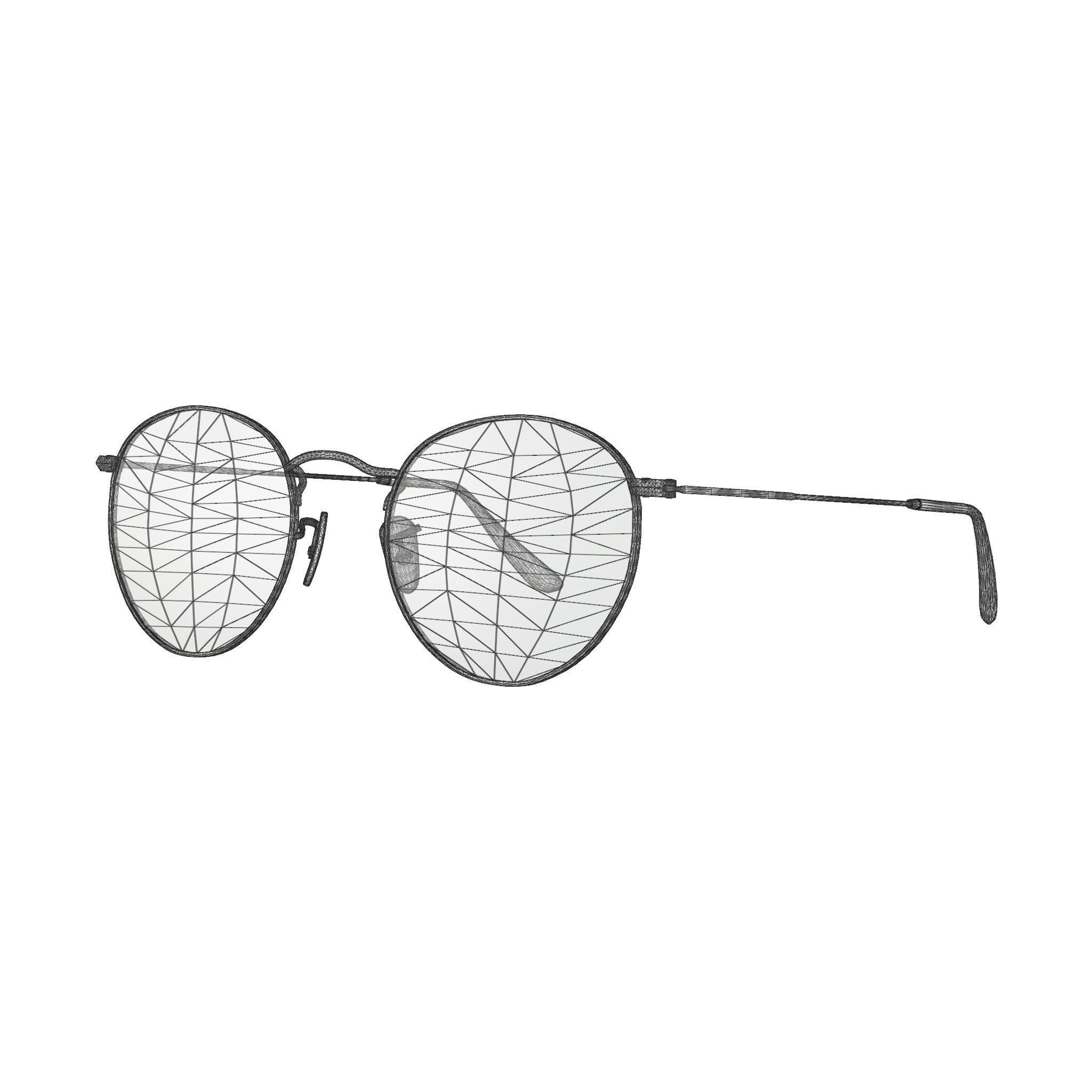 Ray-Ban Round metal - RB3447 Sunglasses Low-poly 3D model_4