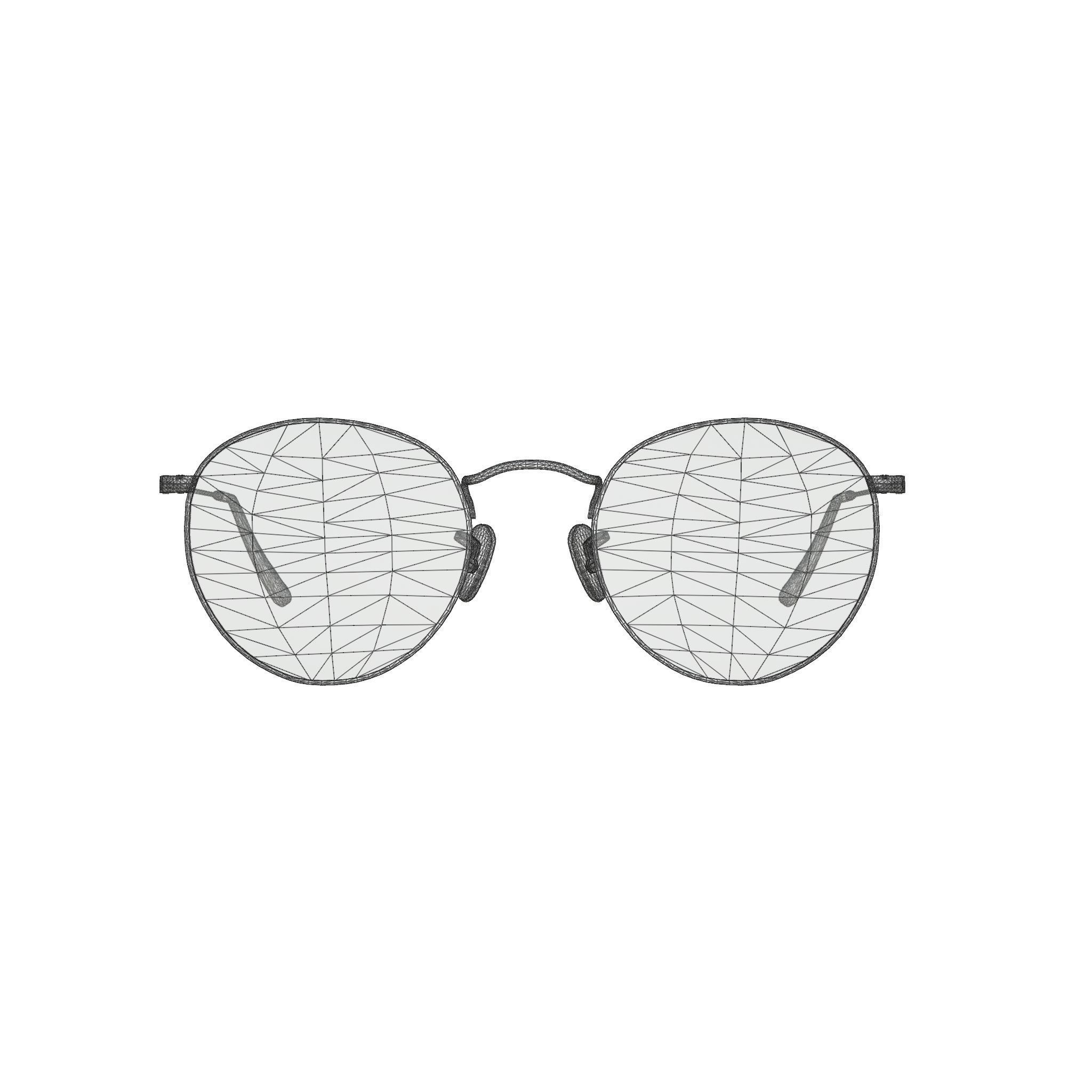 Ray-Ban Round metal - RB3447 Sunglasses Low-poly 3D model_6