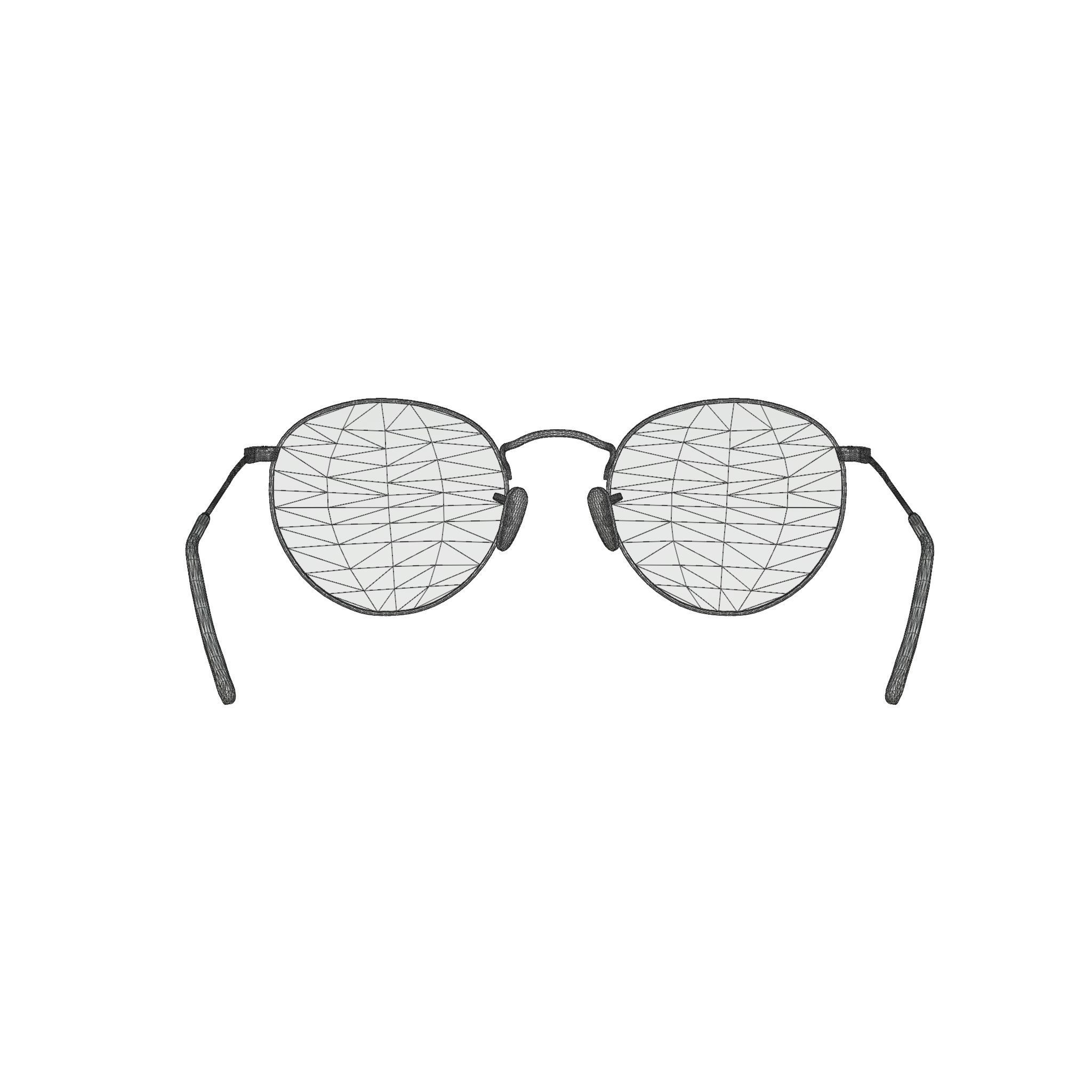 Ray-Ban Round metal - RB3447 Sunglasses Low-poly 3D model_5