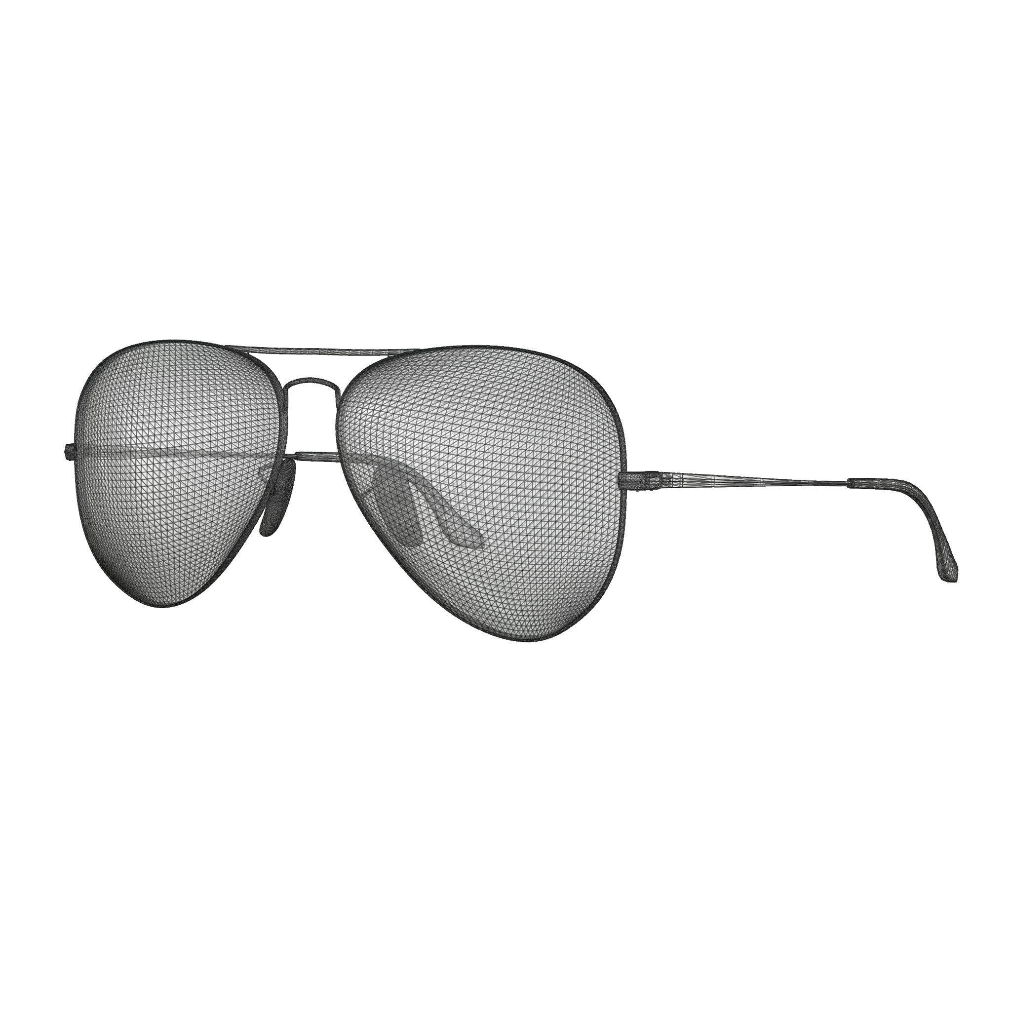 Ray-Ban Aviator Metal II - RB3689 Sunglasses Low-poly 3D model_4