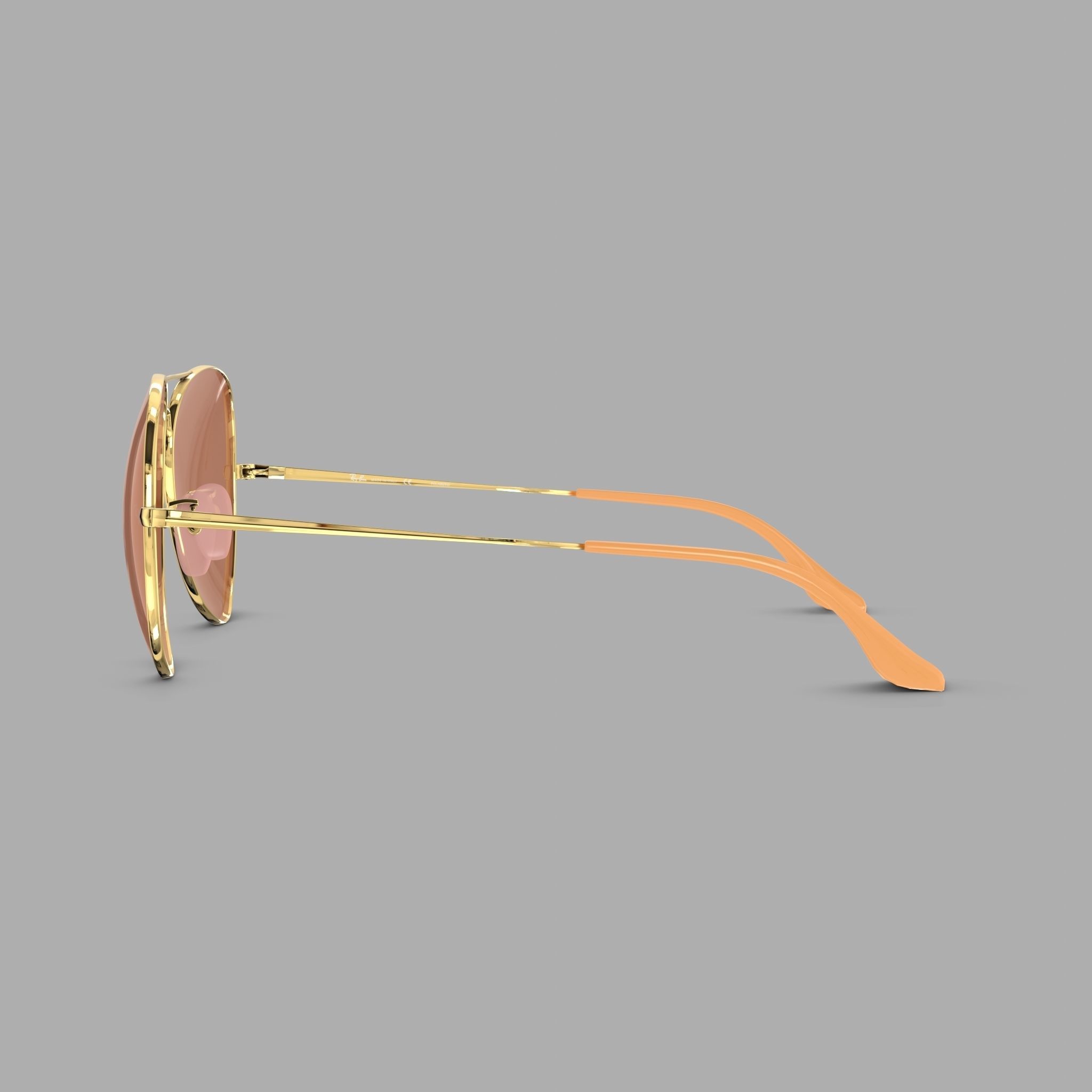 Ray-Ban Aviator Metal II - RB3689 Sunglasses Low-poly 3D model_3