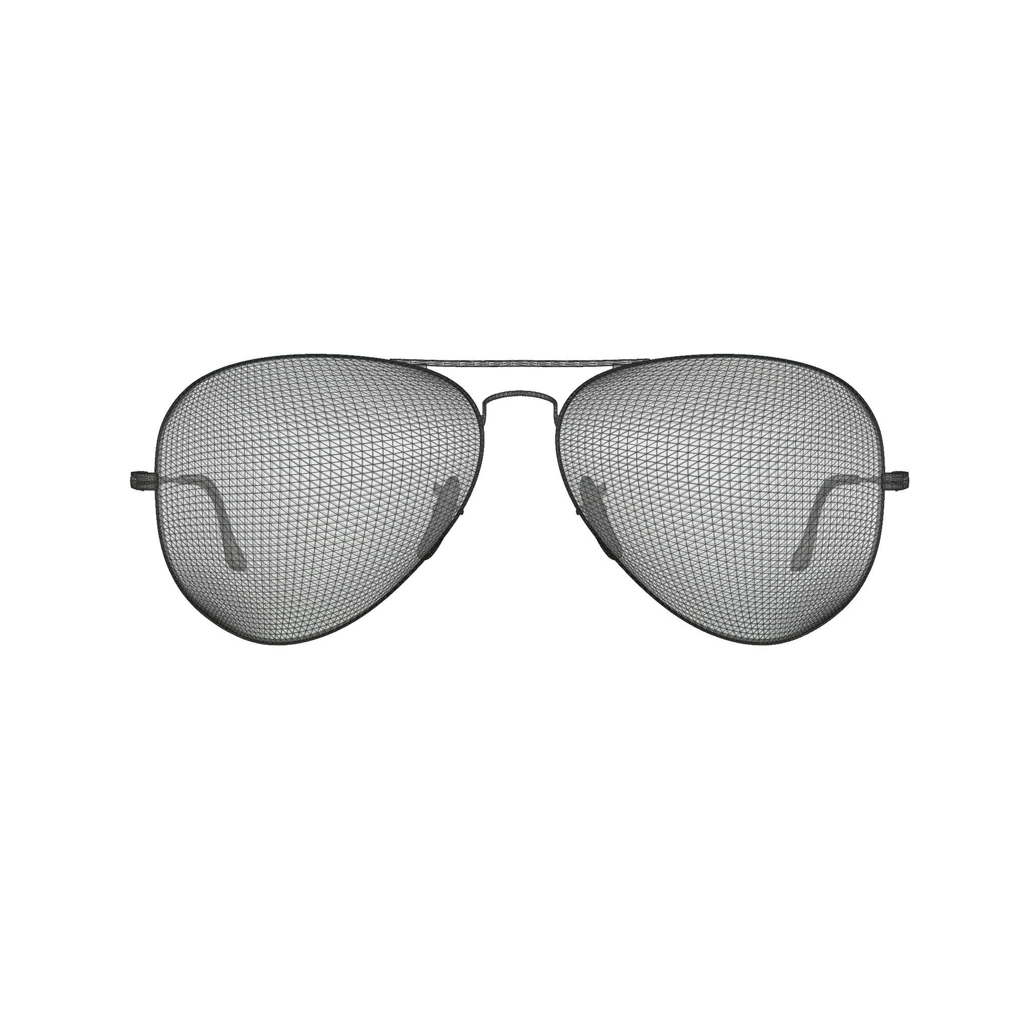 Ray-Ban Aviator Metal II - RB3689 Sunglasses Low-poly 3D model_6