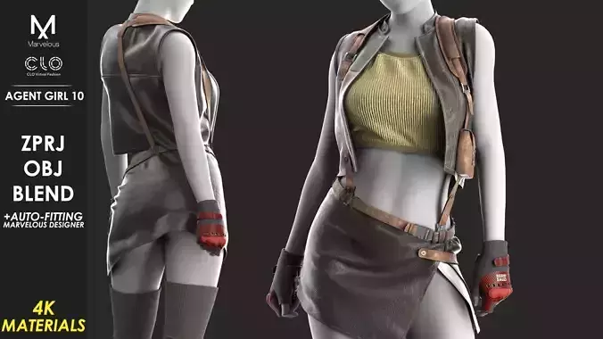  Agent Girl 10 - Marvelous Designer 3D model