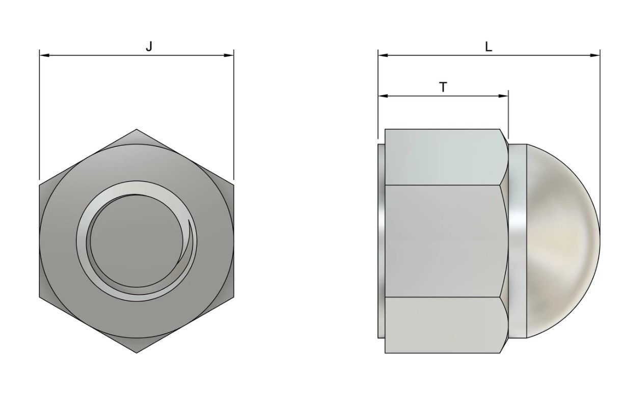 M8 Locking Acorn Nuts 3D print model_1