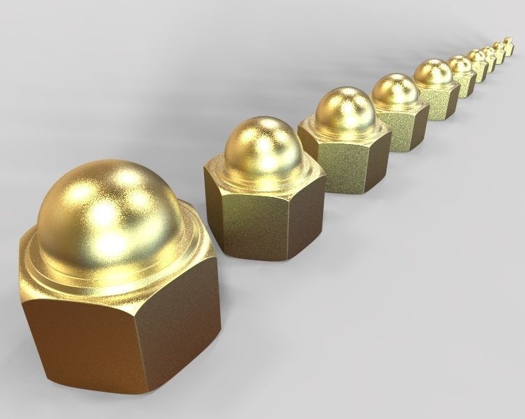 M10 Locking Acorn Nuts 3D print model_30