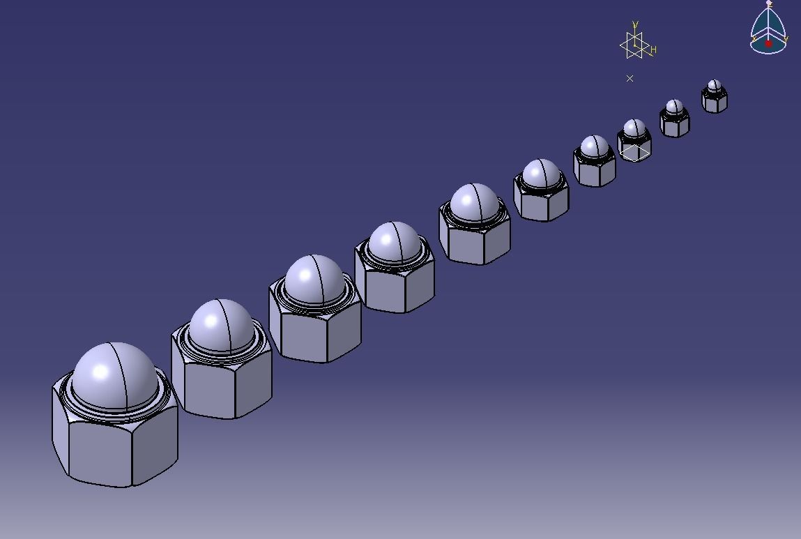 M10 Locking Acorn Nuts 3D print model_42