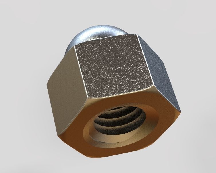 M10 Locking Acorn Nuts 3D print model_2