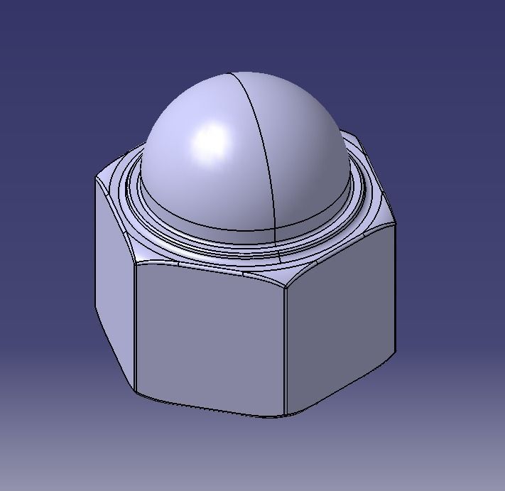 M10 Locking Acorn Nuts 3D print model_5