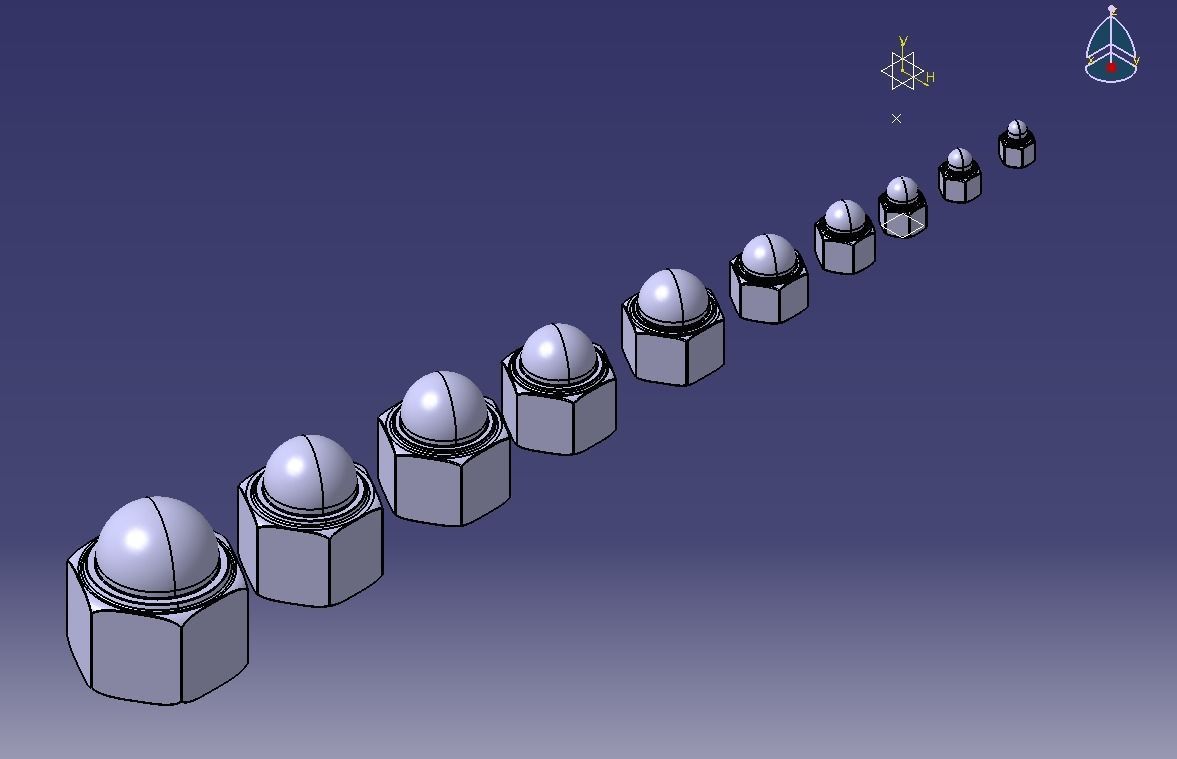 M10 Locking Acorn Nuts 3D print model_24