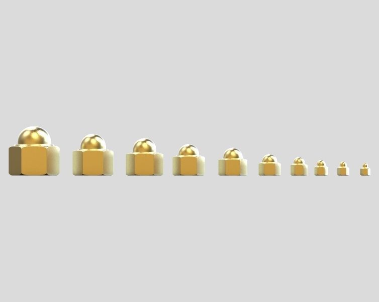M10 Locking Acorn Nuts 3D print model_32