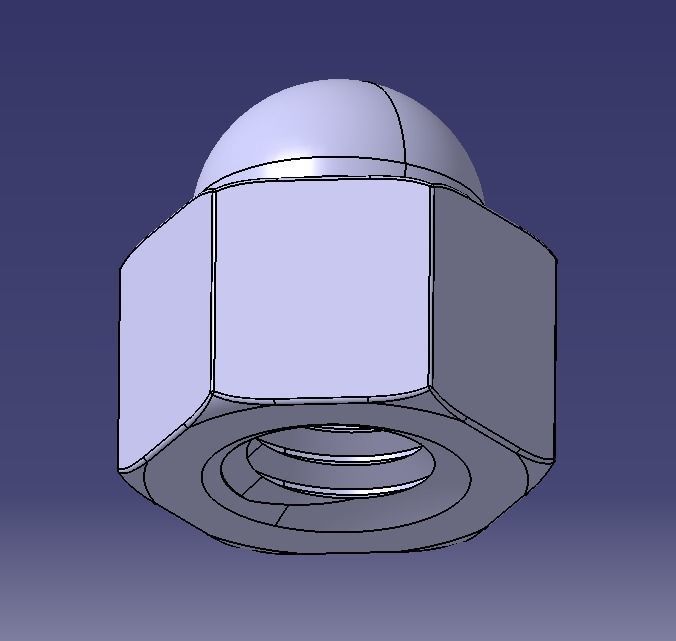 M10 Locking Acorn Nuts 3D print model_19