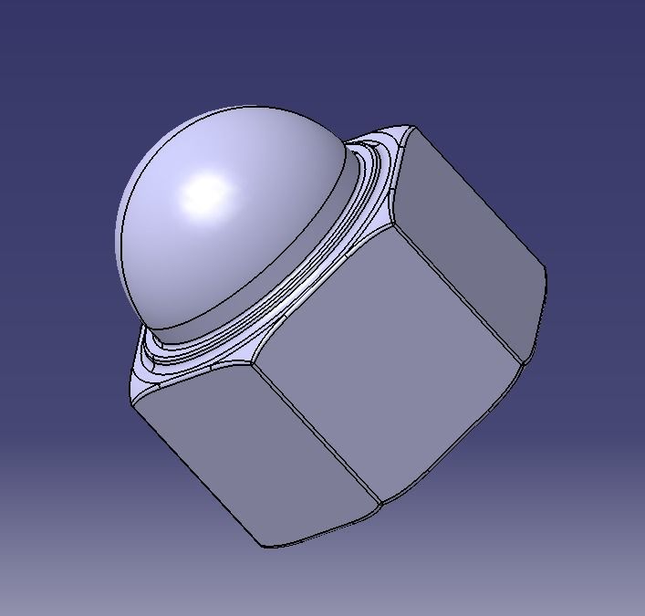 M10 Locking Acorn Nuts 3D print model_7