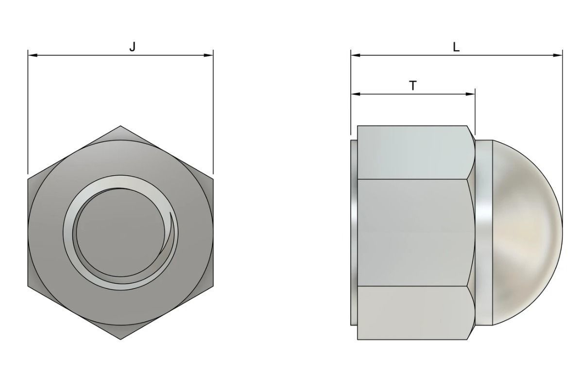 M10 Locking Acorn Nuts 3D print model_1