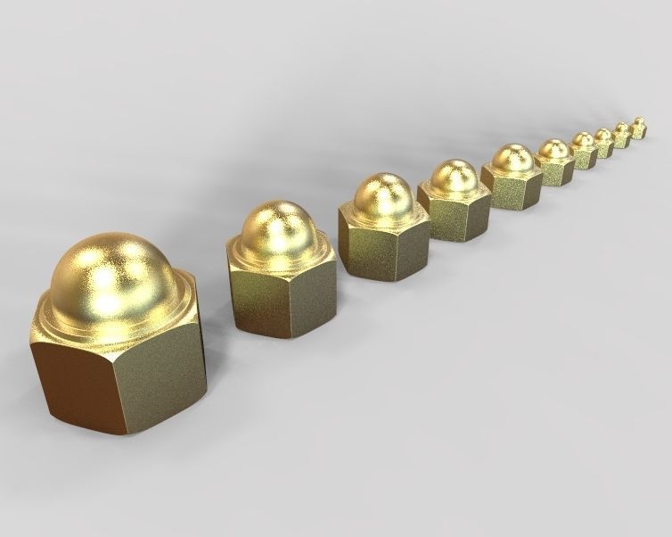 M10 Locking Acorn Nuts 3D print model_33