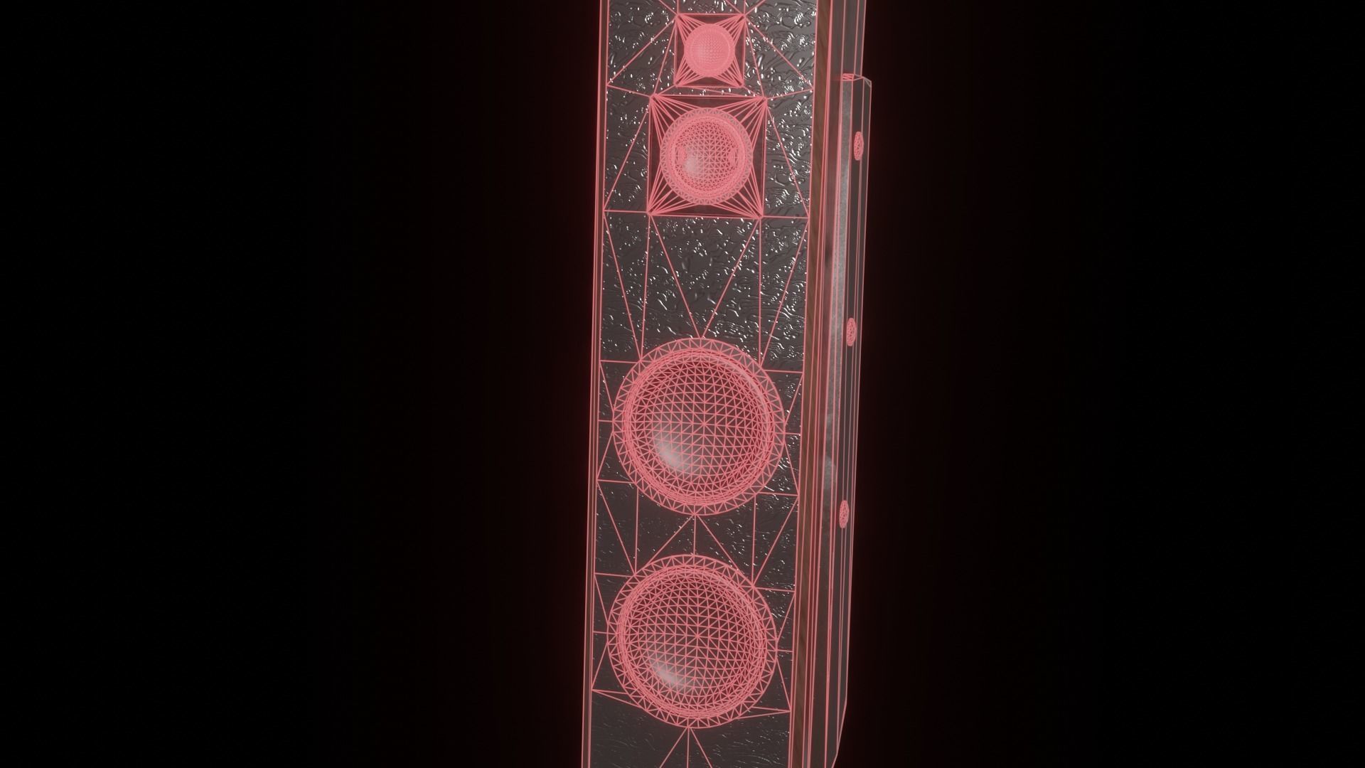 Audio Column Low-poly 3D model_15