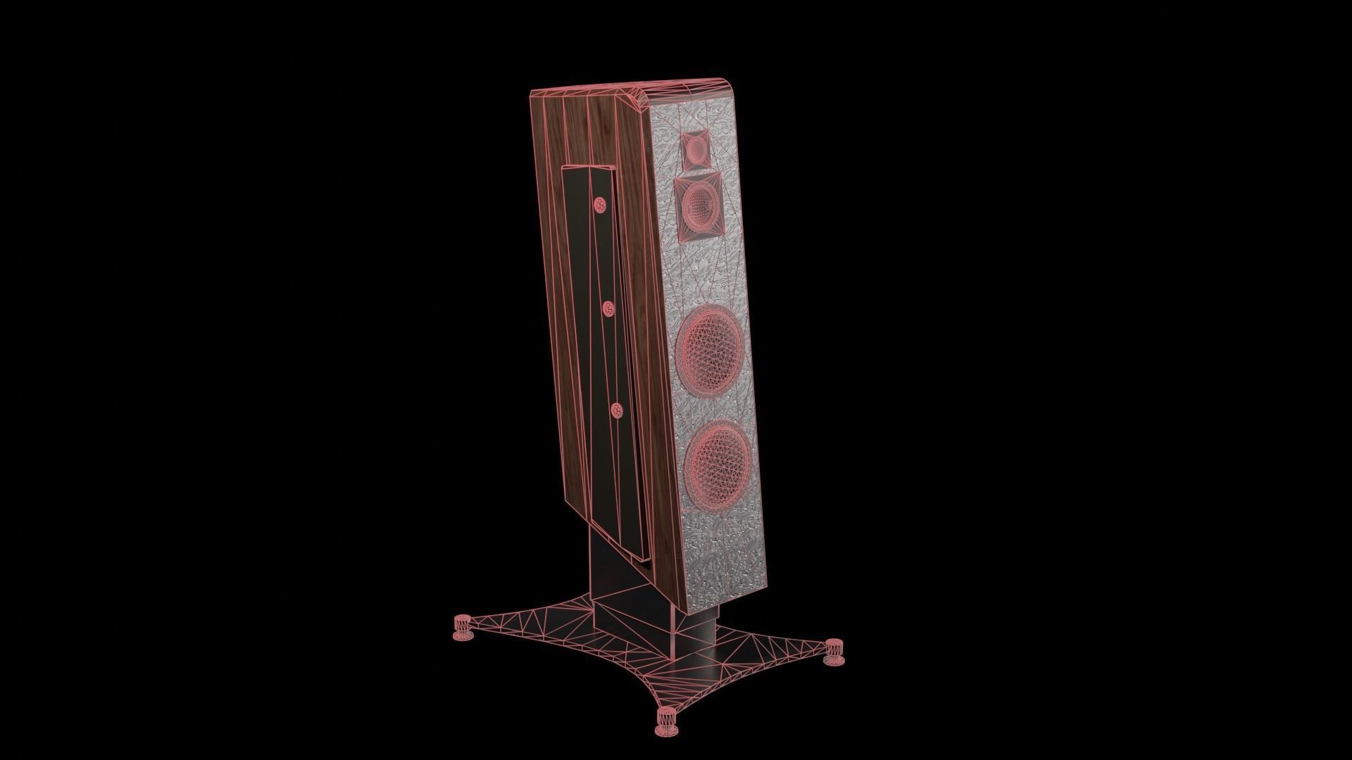 Audio Column Low-poly 3D model_13
