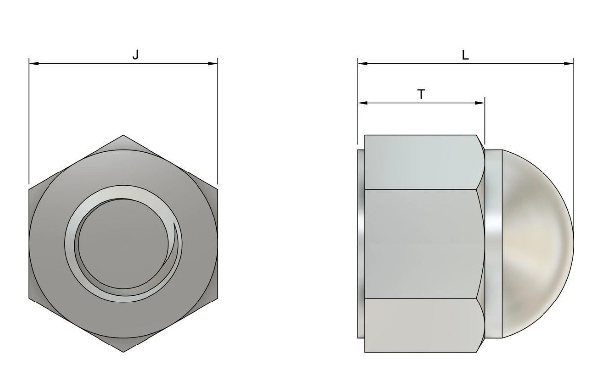 M12 Locking Acorn Nuts 3D model 3D printable CGTrader