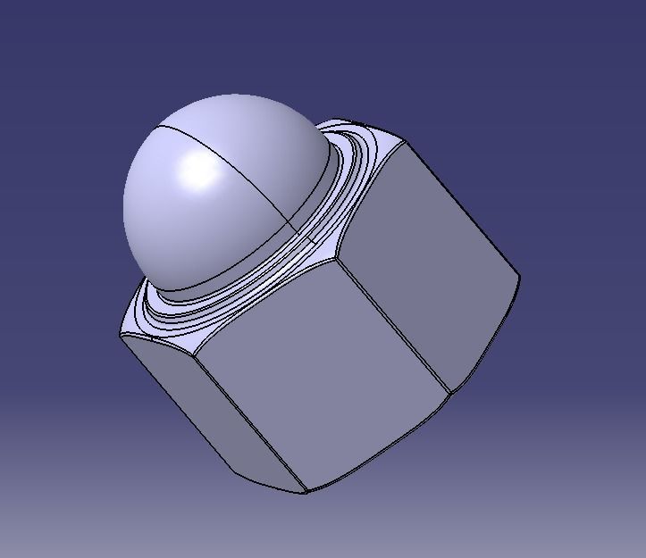 M14 Locking Acorn Nuts 3D print model_6